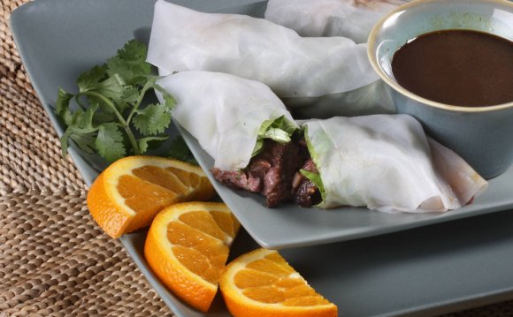 Chutney beef spring rolls