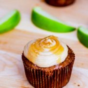 apple spice cupcakes with salted caramel frosting