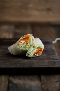 Cilantro-Lime Carrot and Cabbage Spring Rolls