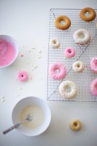 Doughnut Glaze and Doughnuts on a Cooling Rack