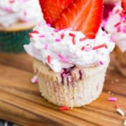 Fresh Strawberry Cupcakes made from scratch. Fluffy, sweet, and exploding with strawberry flavor! Recipe at sallysbakingaddiction.com