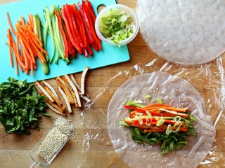 Fresh Vegetable Crunchy Rolls with Sriracha & Soy Sauce Tofu  - Gluten-free & Vegan  ilovevegan.com