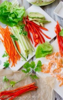 Homemade Fresh Summer Rolls with Easy Peanut Dipping Sauce are healthy, adaptable, and make a wonderful light dinner, lunch, or appetizer. Here's exactly how I make them.