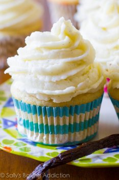 My favorite recipe for Homemade Vanilla Cupcakes. Ditch that boxed mix, these are much better!