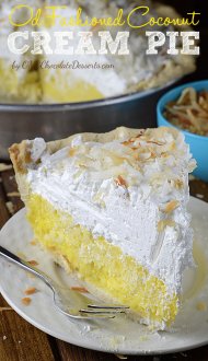 Old Fashioned Coconut Cream Pie is fluffy and creamy homemade pie, loaded with coconut flavor, like your grandmas used to make.
