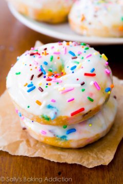 These funfetti donuts taste just like your favorite sprinkled donuts at the bakery! They're baked and so easy to make at home.