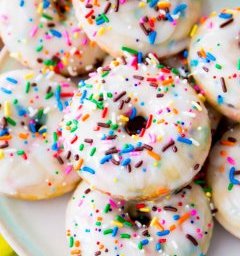 These funfetti donuts taste just like your favorite sprinkled donuts at the bakery! They're baked and so easy to make at home.