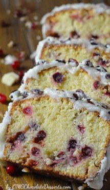 Thinking about Christmas recipes ? Then you should think about tasty pound cake with cranberries and white chocolate and a beautiful white glaze. You simply have to try this heavenly Christmas Cranberry Pound Cake ! XOXOXOXO