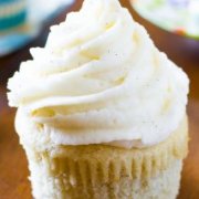 Very Vanilla Cupcakes by sallysbakingaddiction.com - triple the vanilla in this simple homemade cupcake recipe!