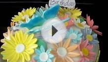 Daisy Flowers Fondant Cake (Buko Pandan Cake) by The