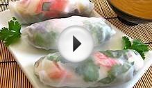 Raw Rice Paper Spring Rolls With Peanut Dipping Sauce